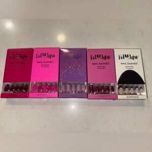 5 Brand new sets Red Aspen Nail Dashes Set - Pink, Red, Purple, Black